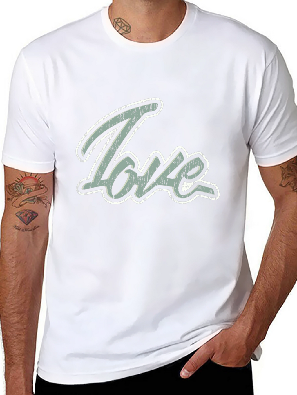 Love Graphic Print Mens Black T-Shirt