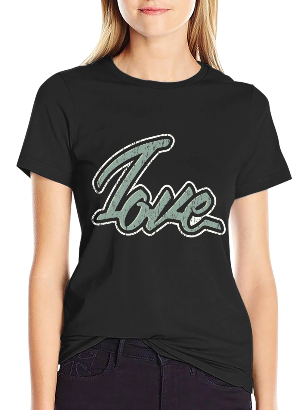 Love Graphic Print Mens Black T-Shirt