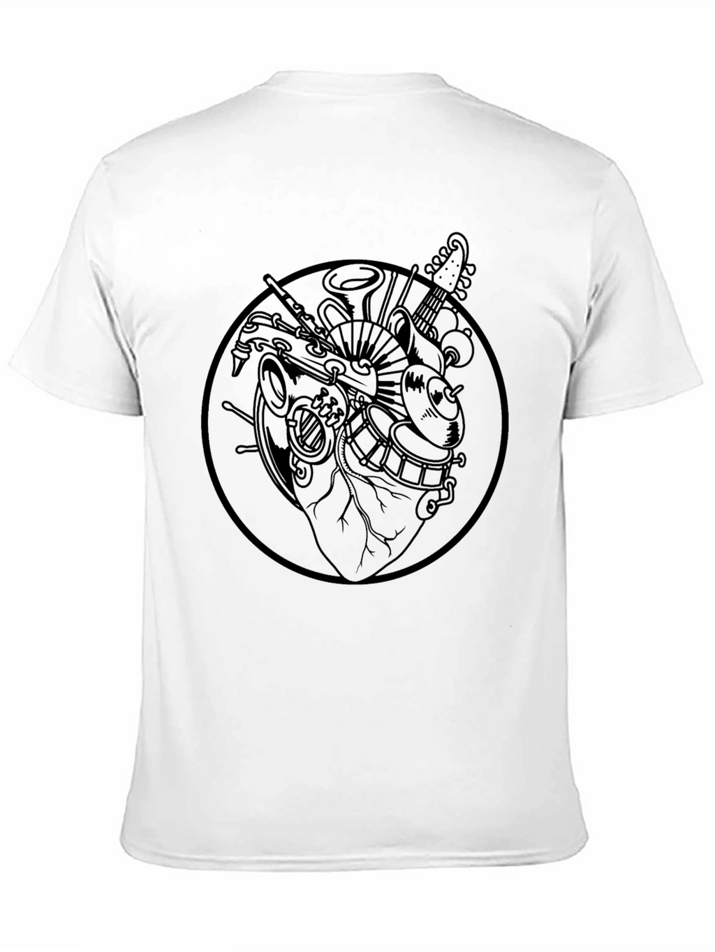 Musical Heart Graphic T-Shirt - Black