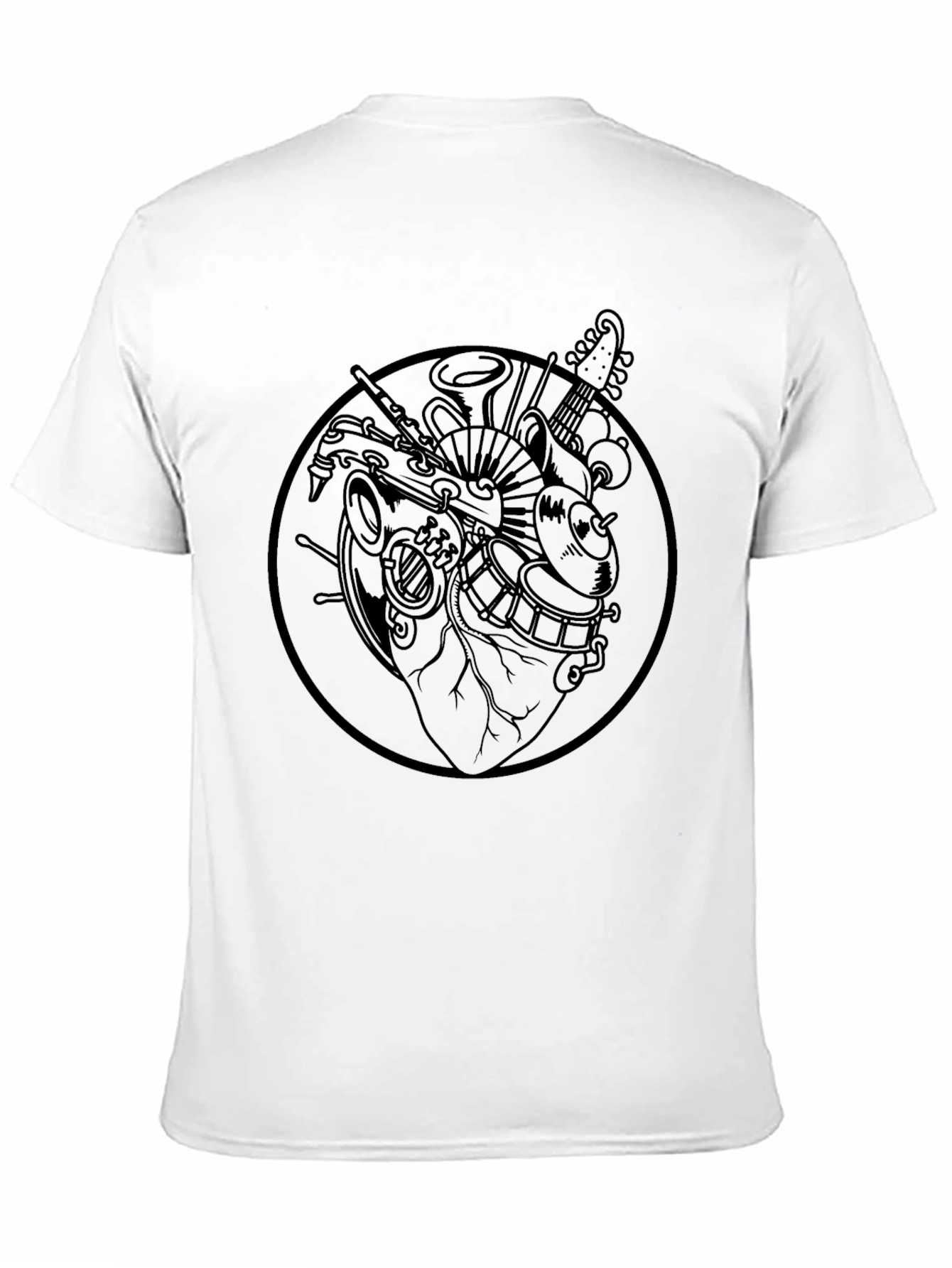 Musical Heart Graphic T-Shirt - Black