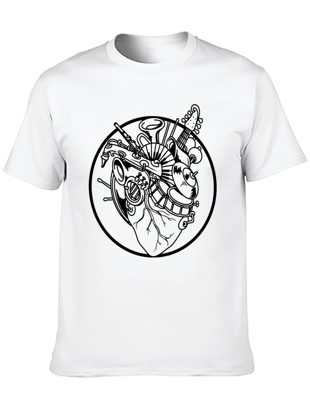 Musical Heart Graphic T-Shirt - Black