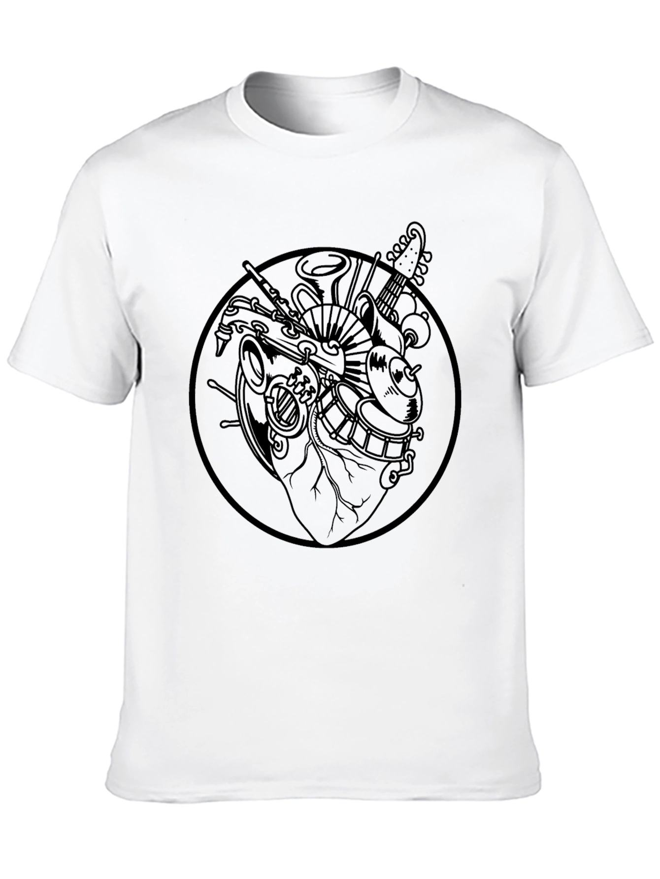 Musical Heart Graphic T-Shirt - Black