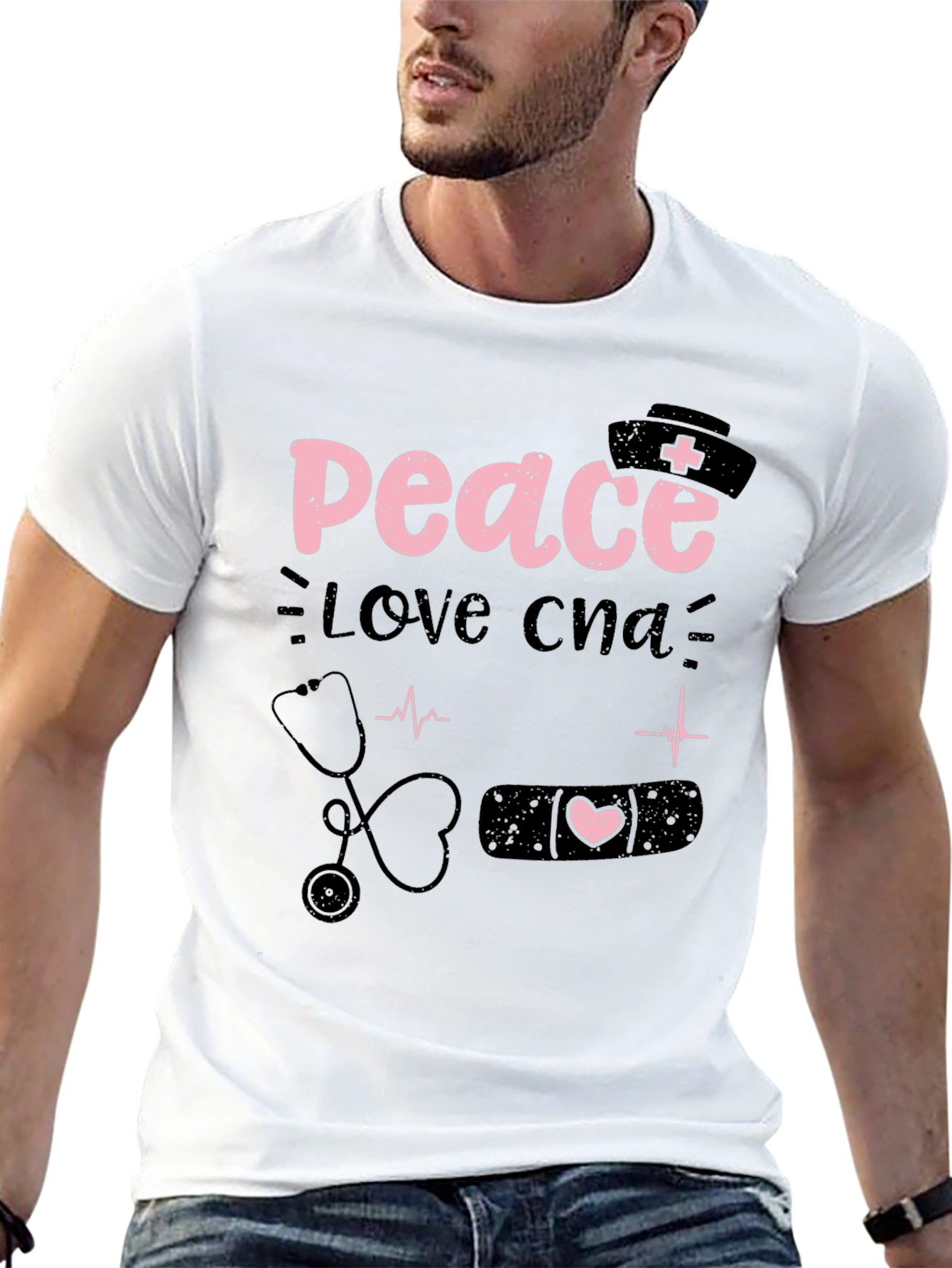 Peace Love CNA T-Shirt Nurse Apparel