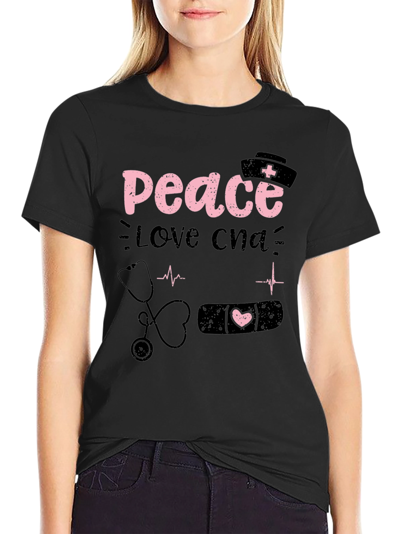 Peace Love CNA T-Shirt Nurse Apparel