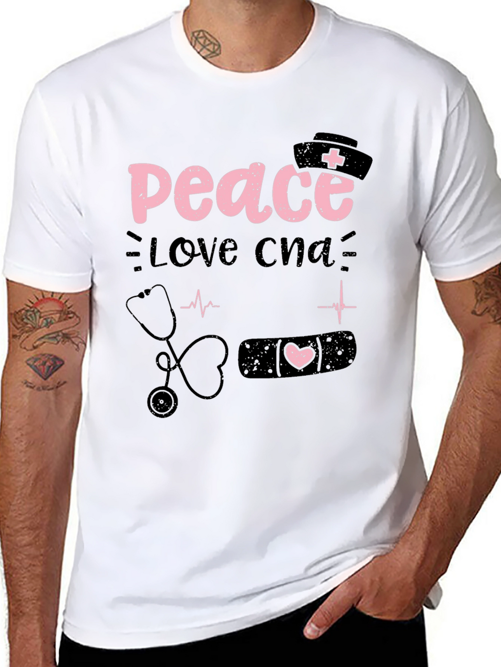 Peace Love CNA T-Shirt Nurse Apparel