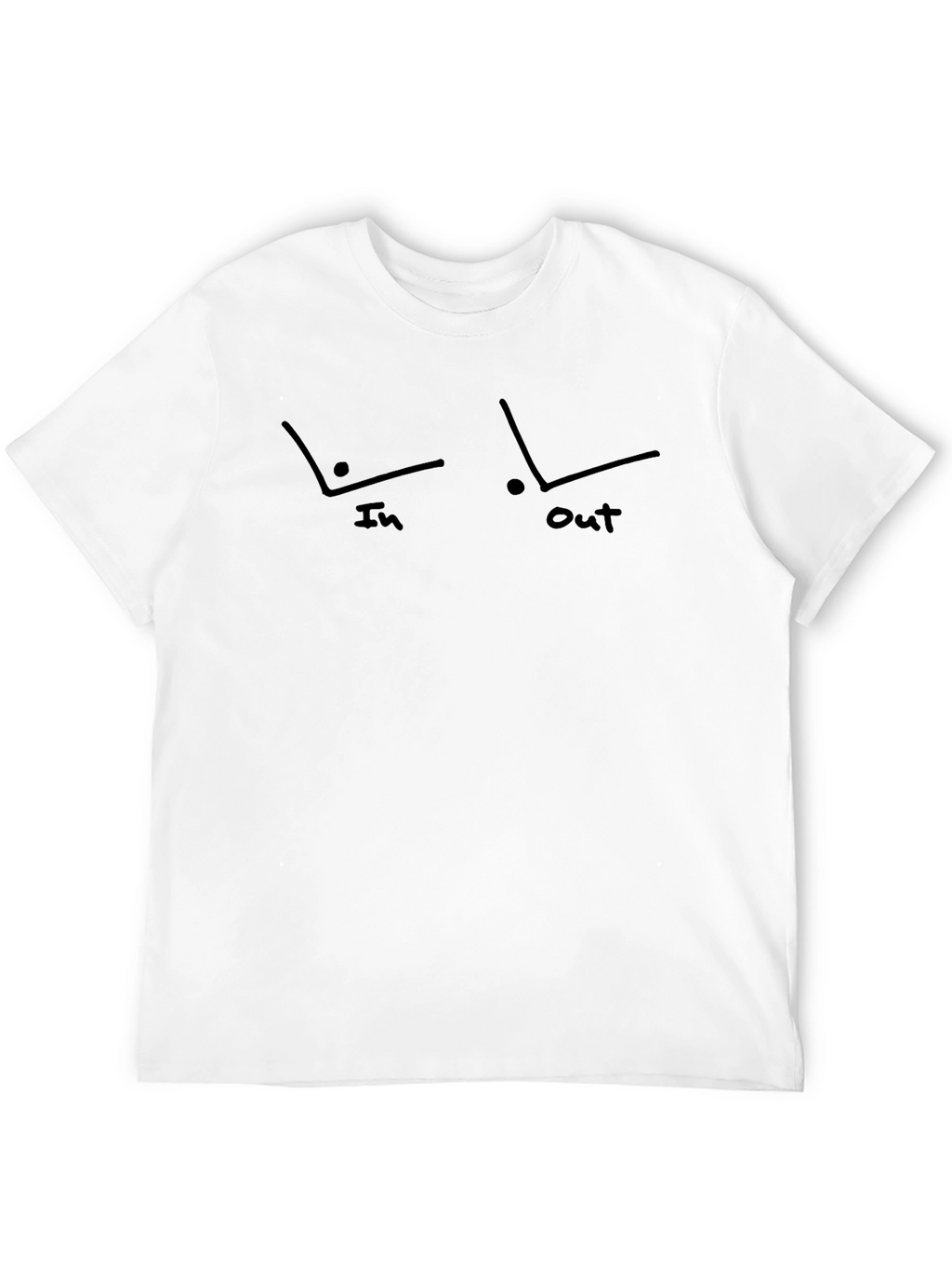 Funny In-Out Line Drawing Mens Black T-Shirt