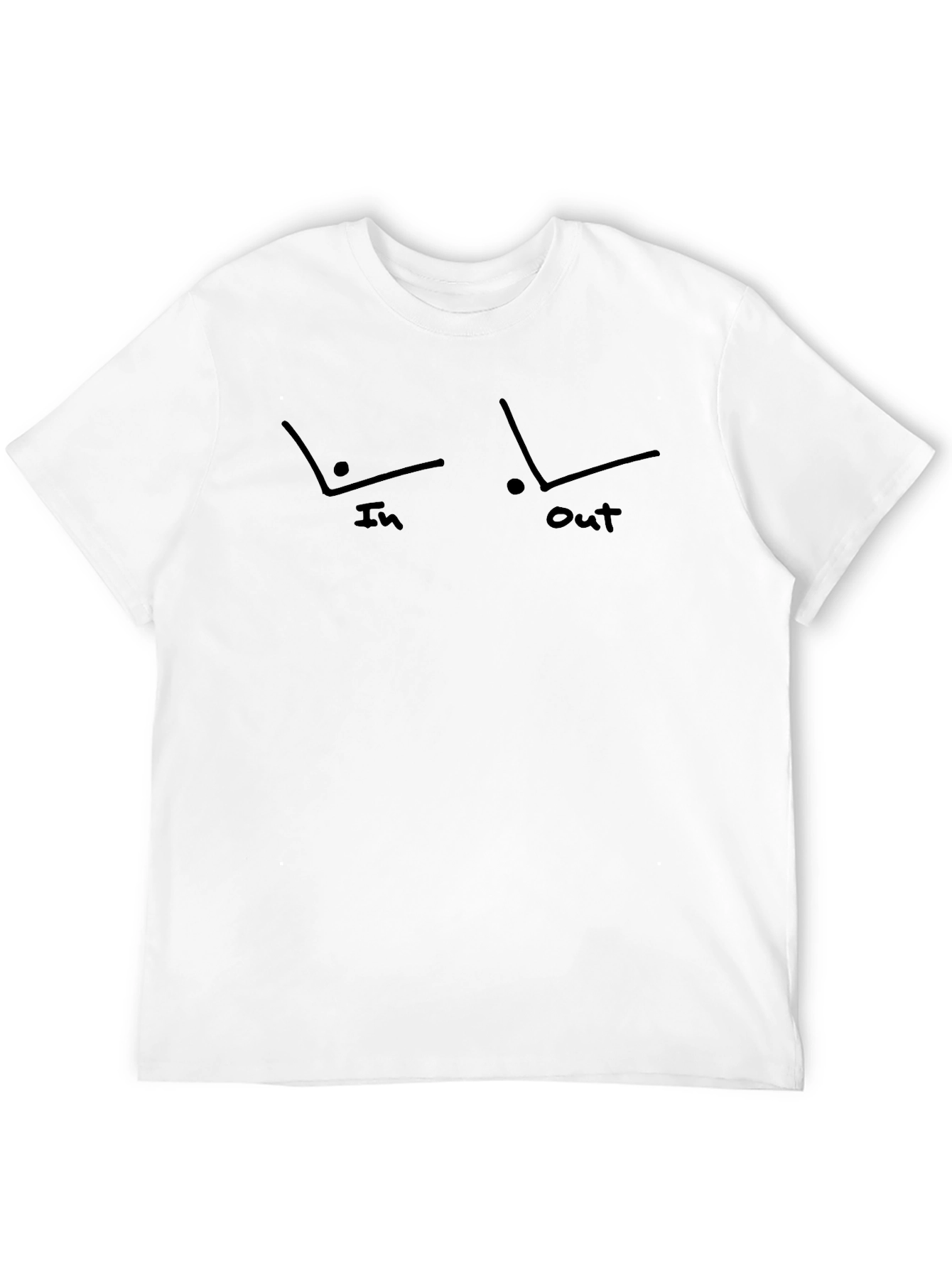 Funny In-Out Line Drawing Mens Black T-Shirt