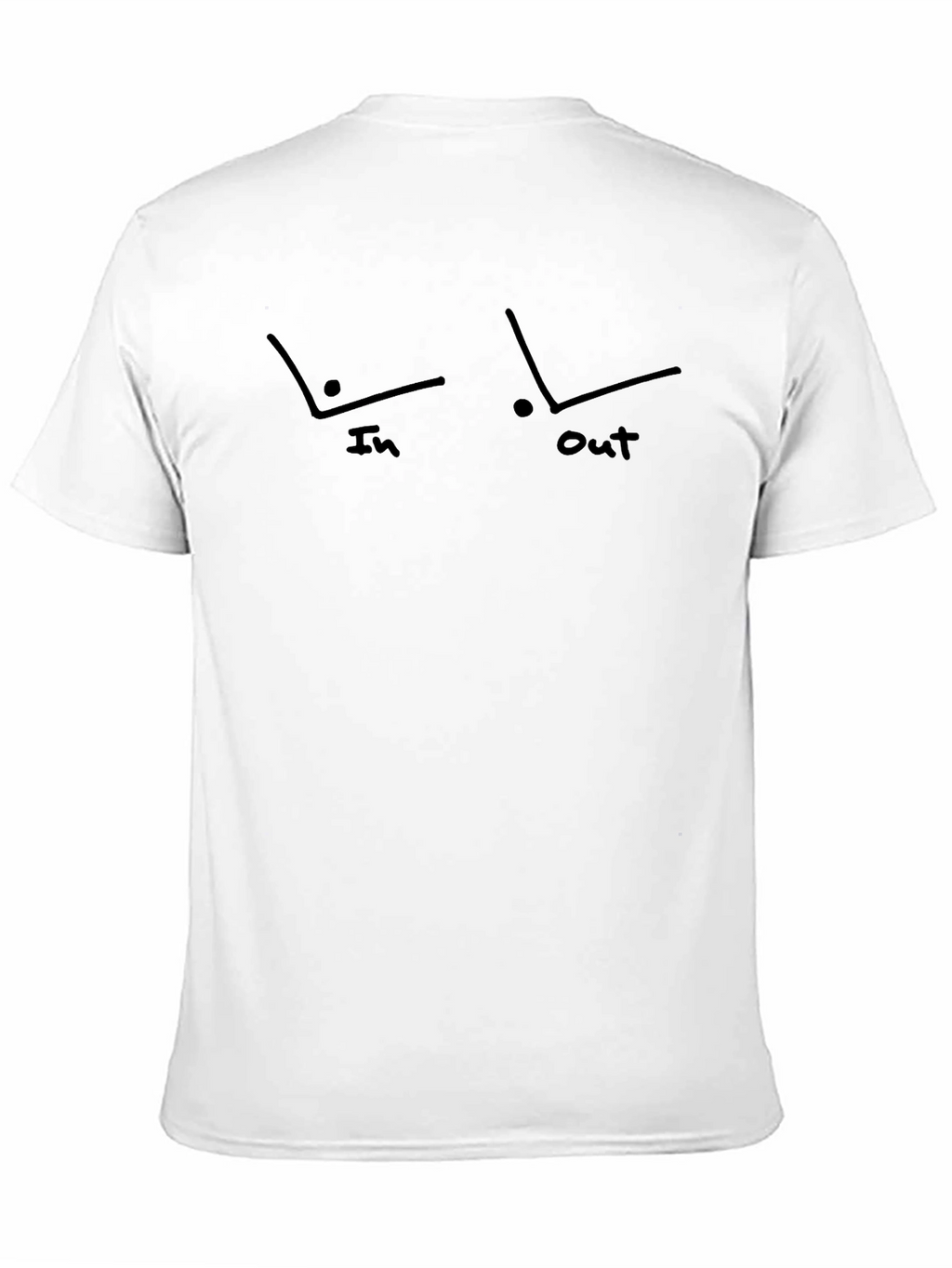 Funny In-Out Line Drawing Mens Black T-Shirt