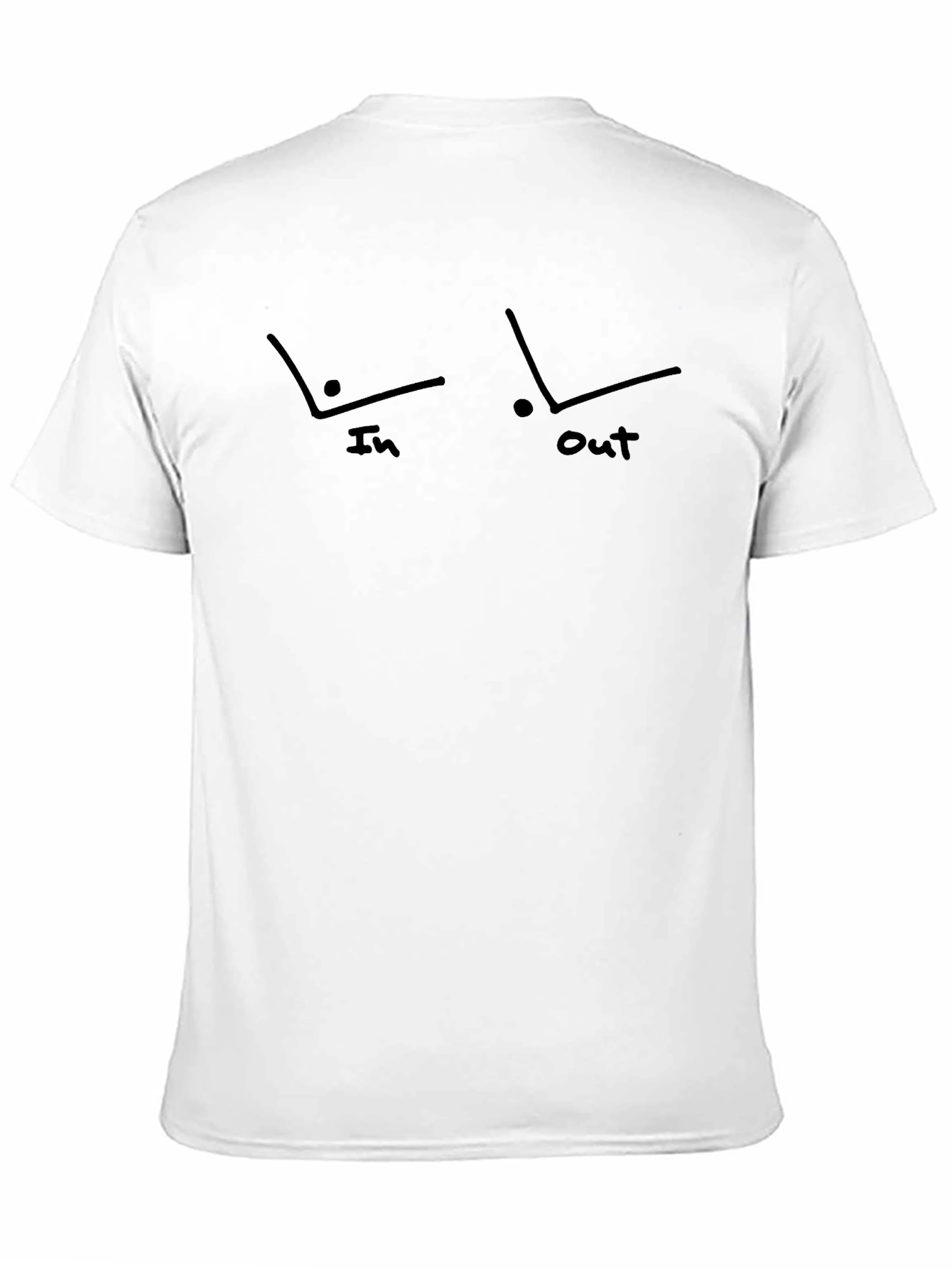Funny In-Out Line Drawing Mens Black T-Shirt