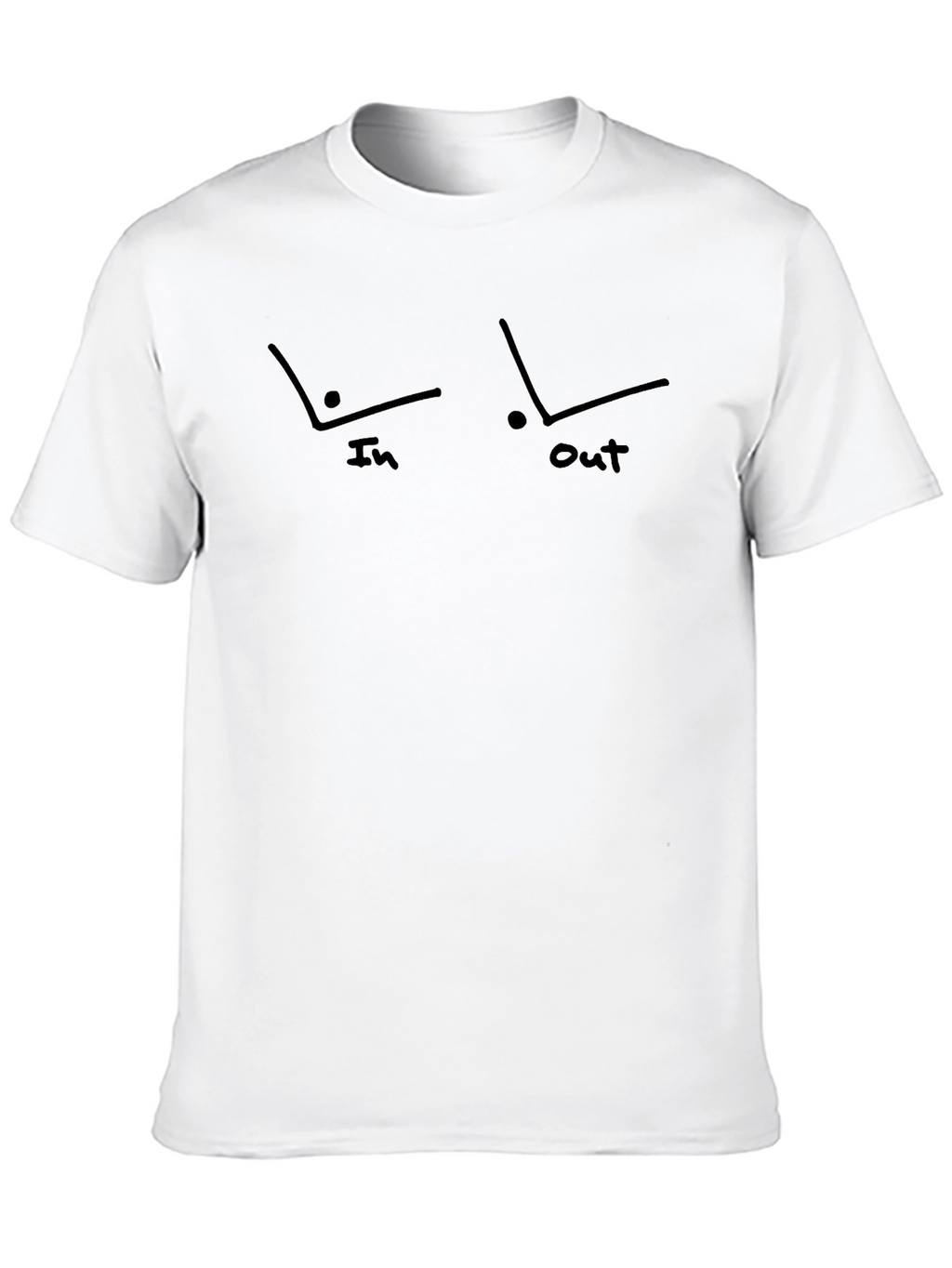 Funny In-Out Line Drawing Mens Black T-Shirt