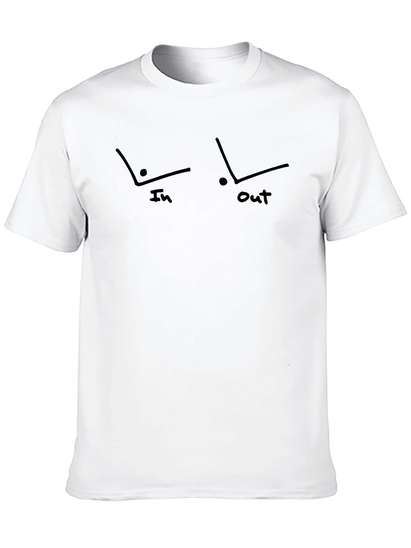 Funny In-Out Line Drawing Mens Black T-Shirt