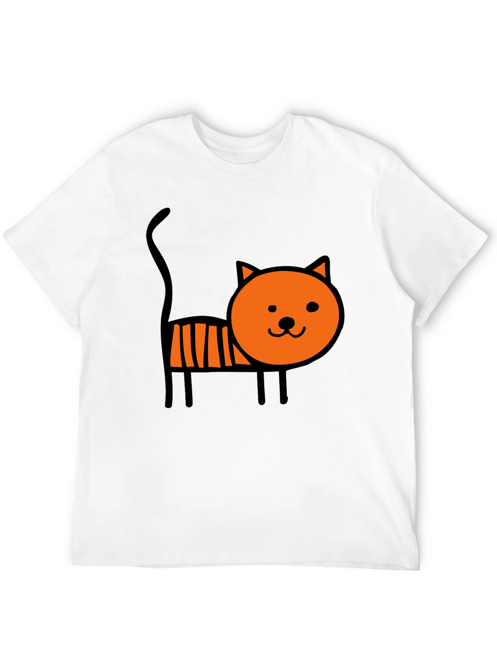 Cute Cartoon Cat Graphic Tee - Soft Black Cotton