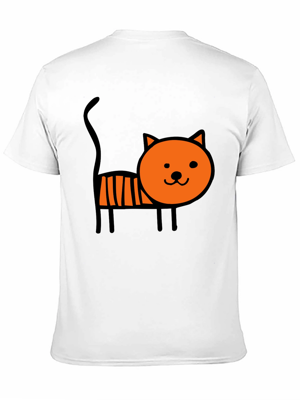 Cute Cartoon Cat Graphic Tee - Soft Black Cotton