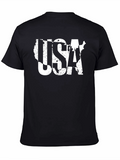 USA Map T-Shirt - Patriotic Black Tee