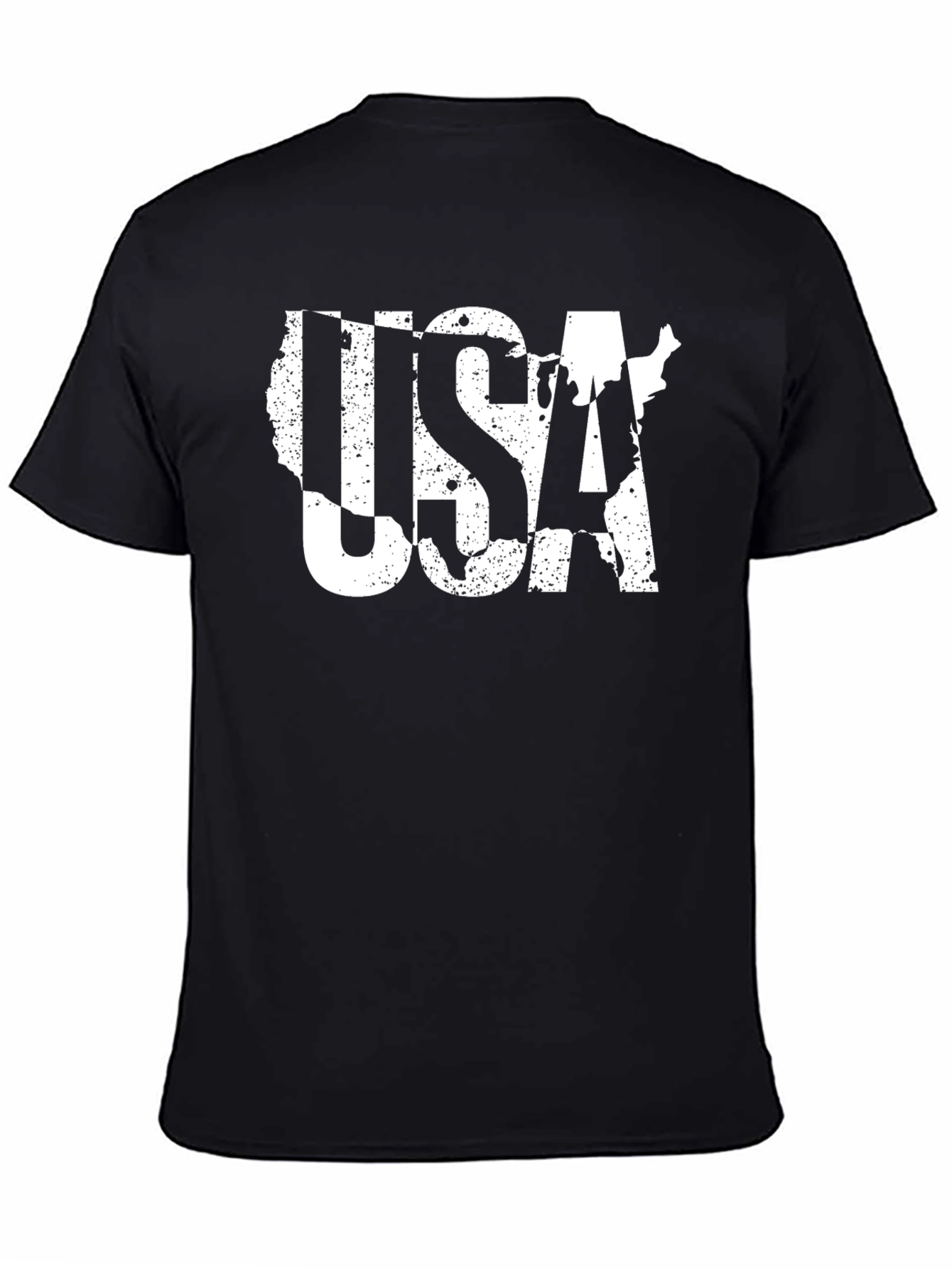 USA Map T-Shirt - Patriotic Black Tee