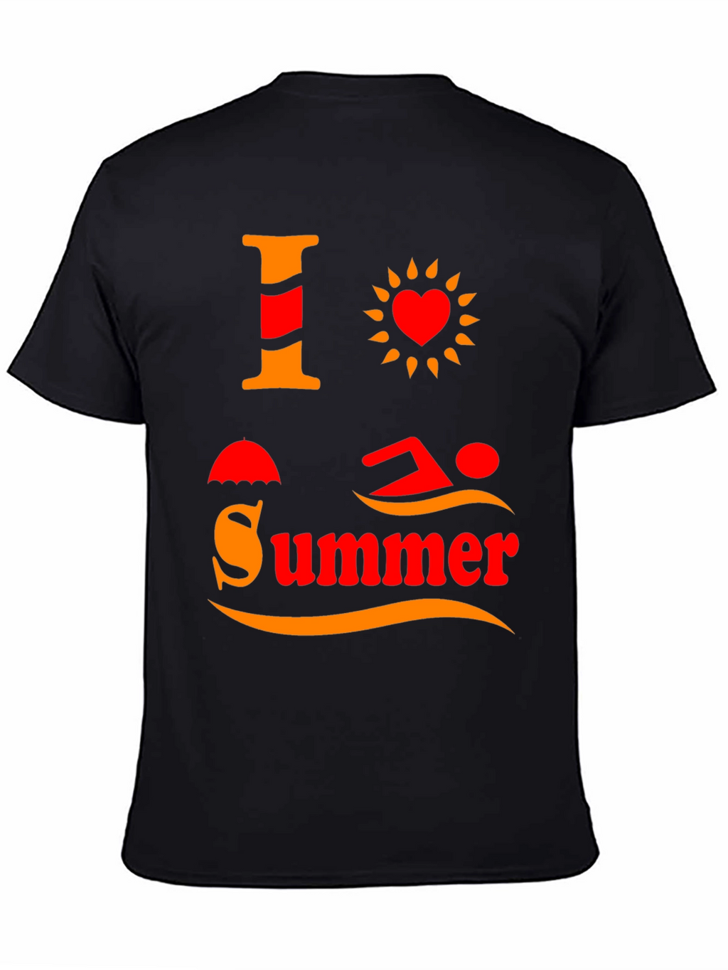 I Love Summer T-Shirt Black Graphic Tee