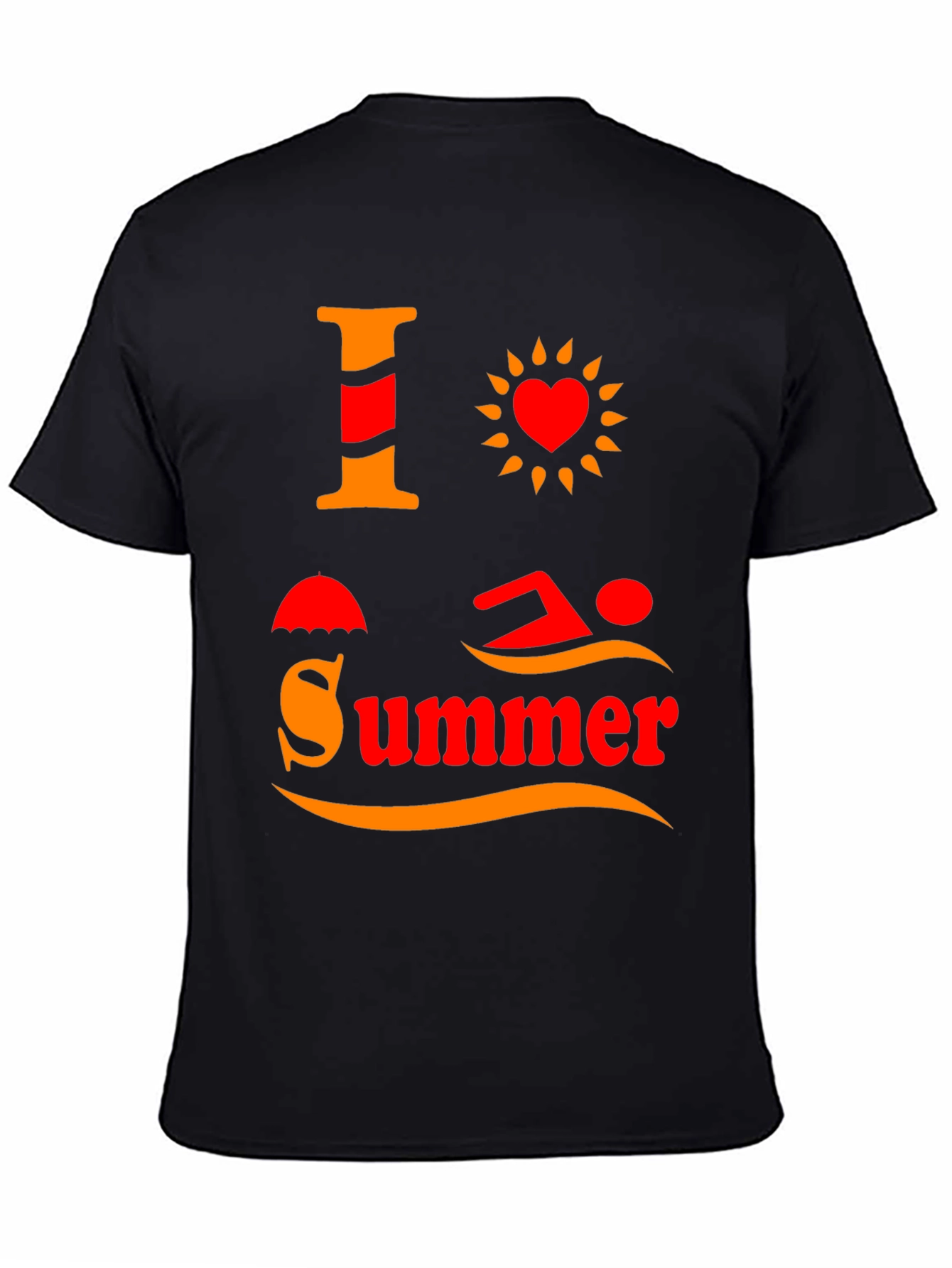 I Love Summer T-Shirt Black Graphic Tee