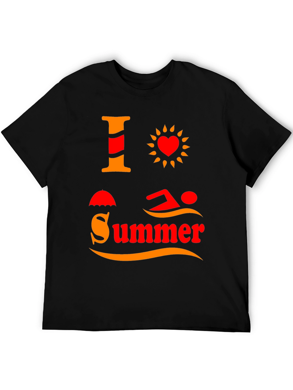 I Love Summer T-Shirt Black Graphic Tee
