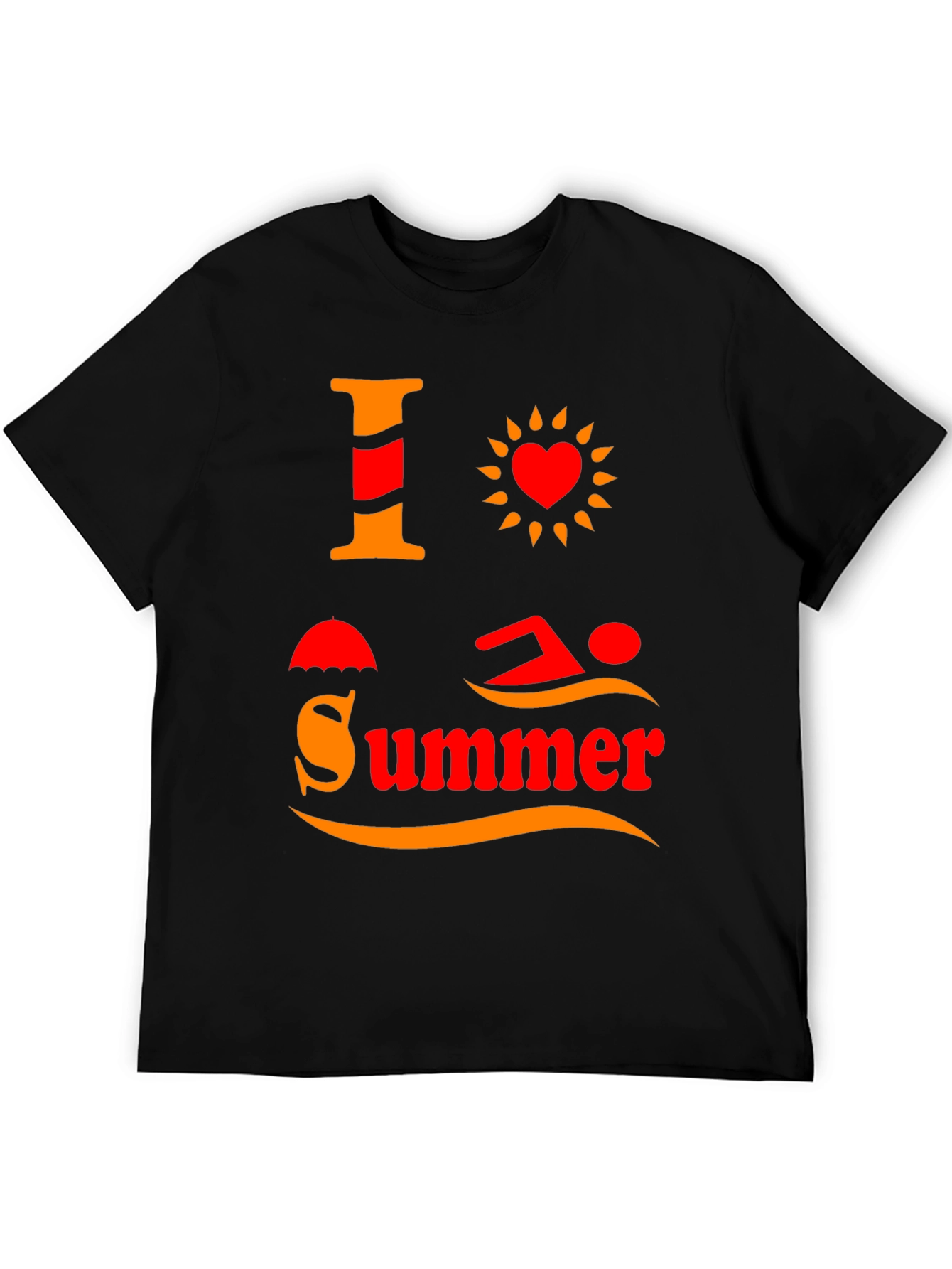 I Love Summer T-Shirt Black Graphic Tee