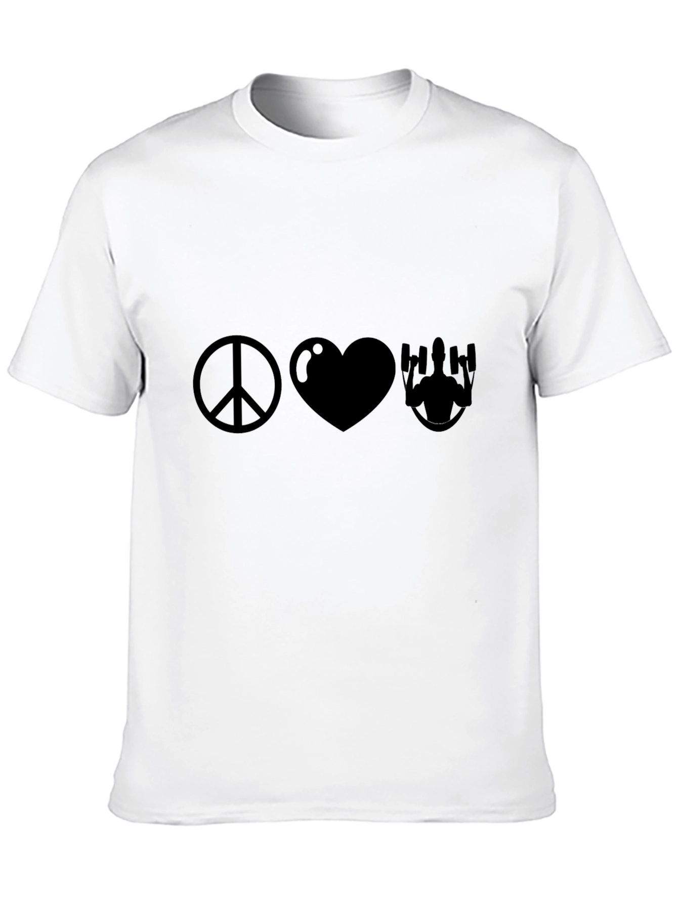 Peace Love Gym T-Shirt - Mens Black Graphic Tee