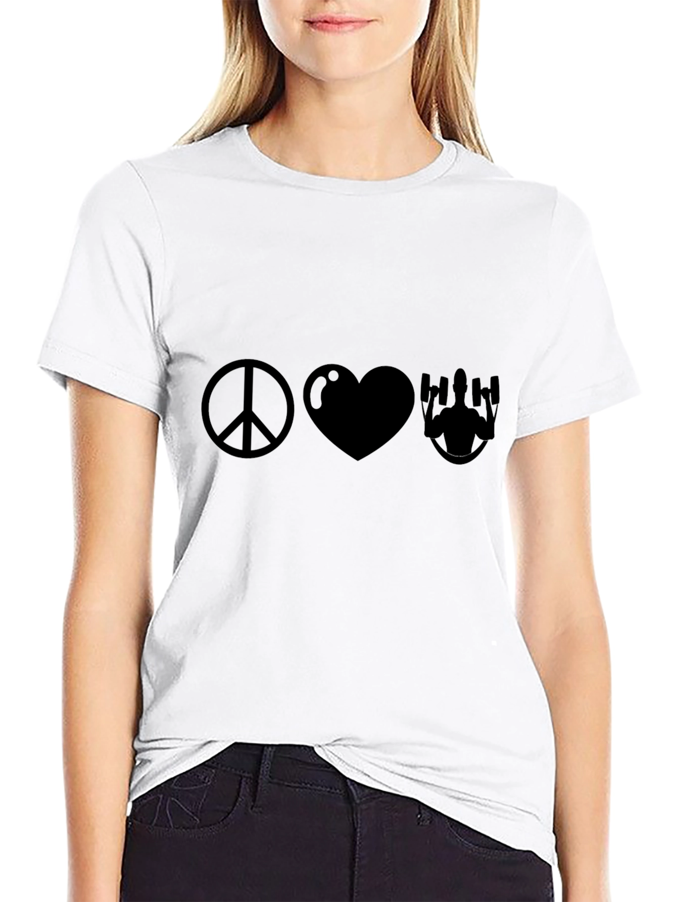 Peace Love Gym T-Shirt - Mens Black Graphic Tee