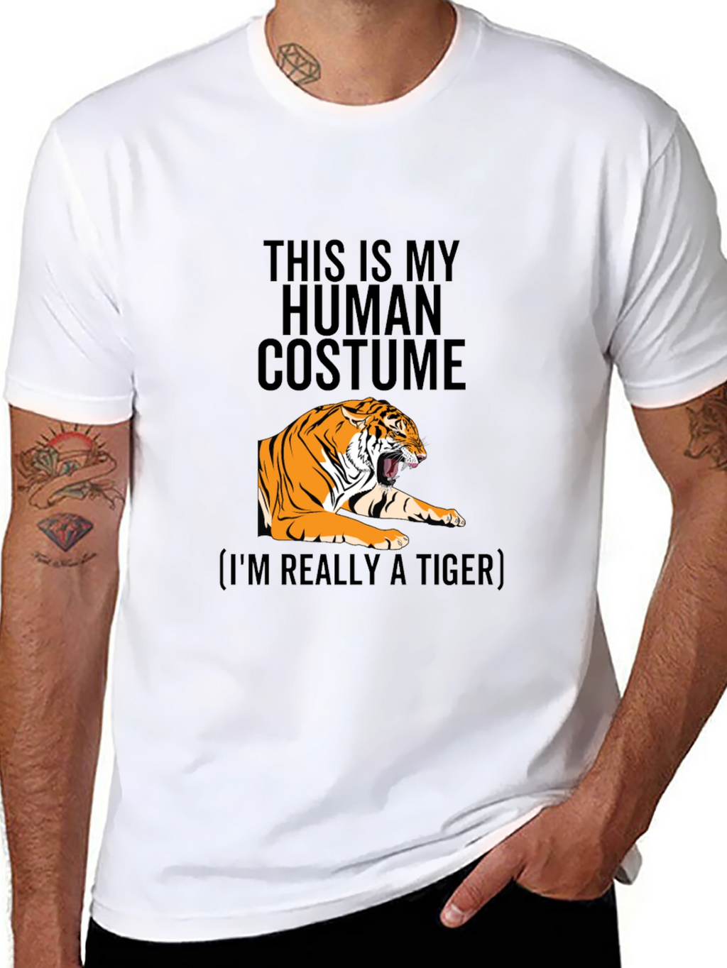 Human Costume Tiger Graphic T-Shirt