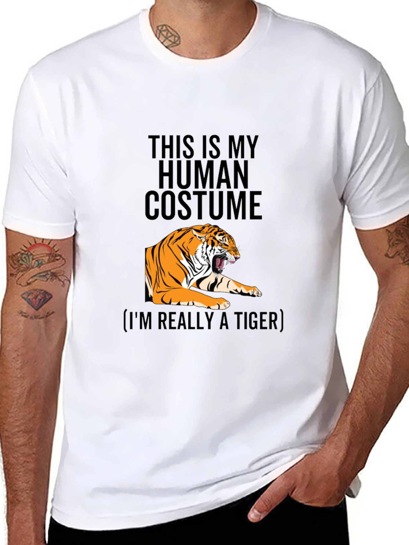 Human Costume Tiger Graphic T-Shirt