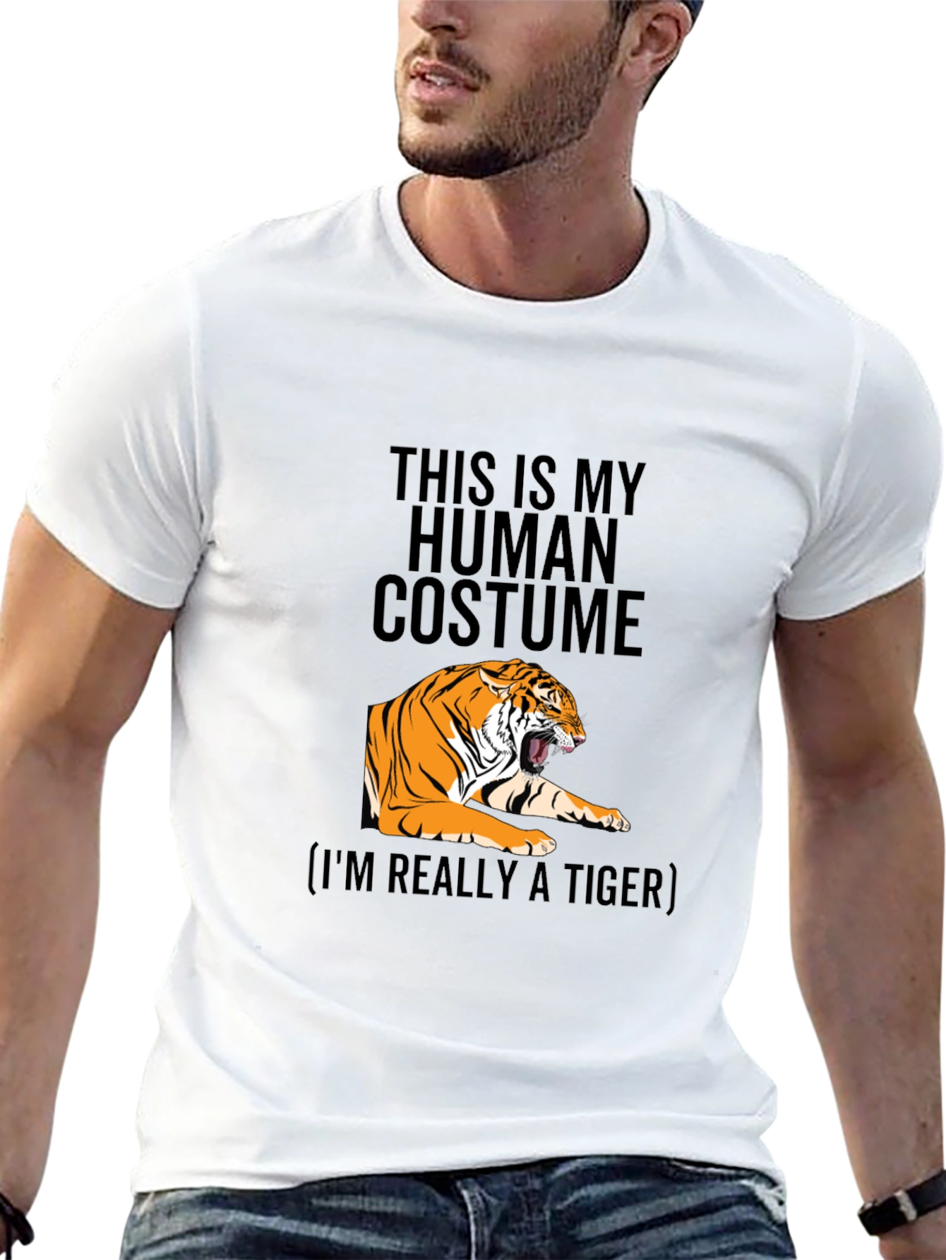 Human Costume Tiger Graphic T-Shirt