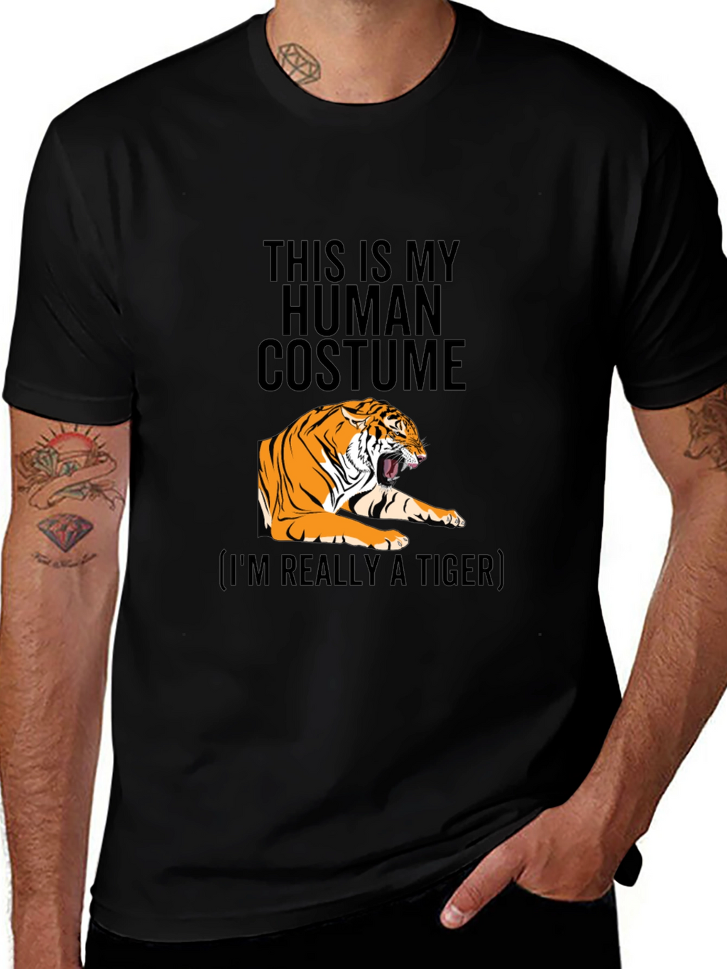 Human Costume Tiger Graphic T-Shirt