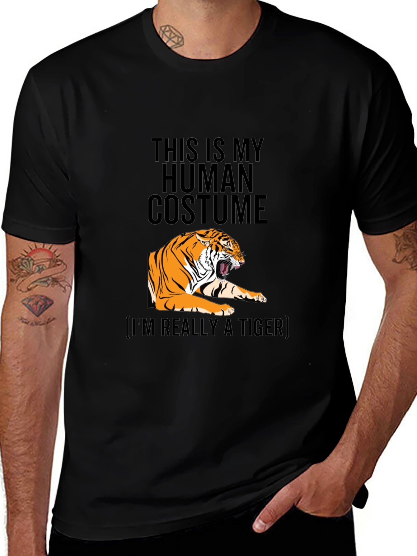 Human Costume Tiger Graphic T-Shirt