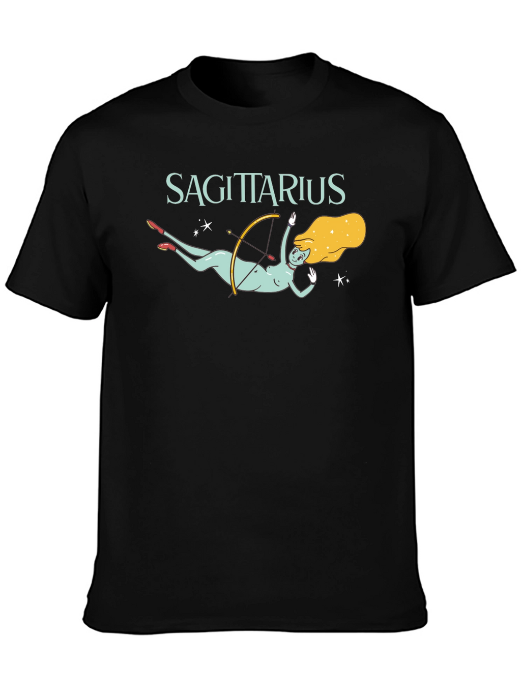 Sagittarius Zodiac Sign Graphic Tee - Black