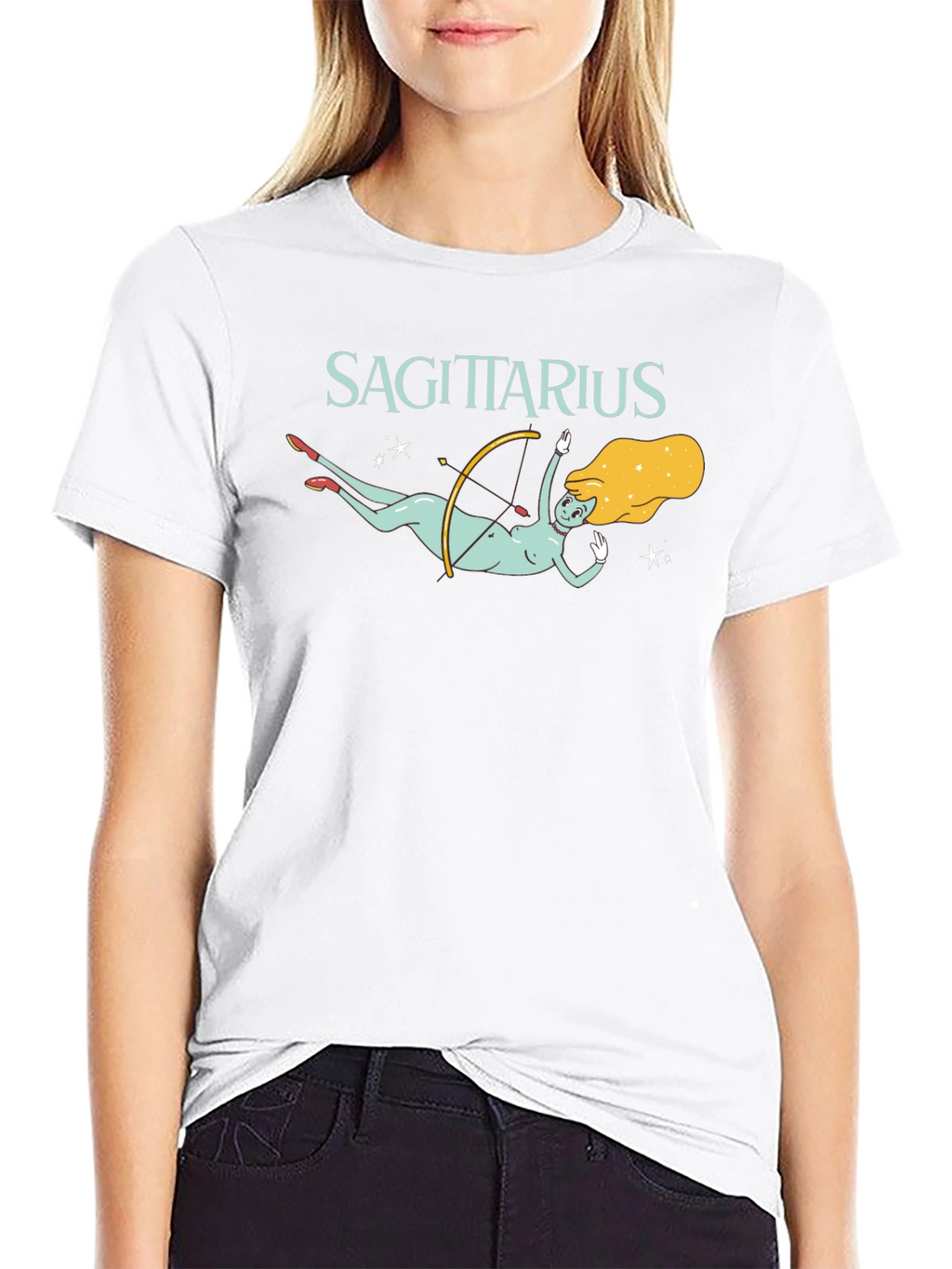 Sagittarius Zodiac Sign Graphic Tee - Black