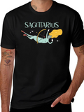 Sagittarius Zodiac Sign Graphic Tee - Black