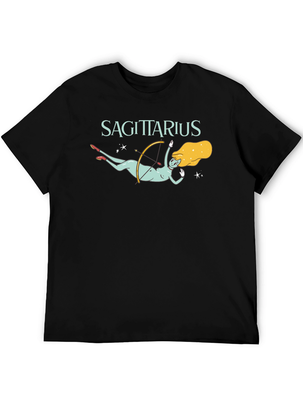 Sagittarius Zodiac Sign Graphic Tee - Black