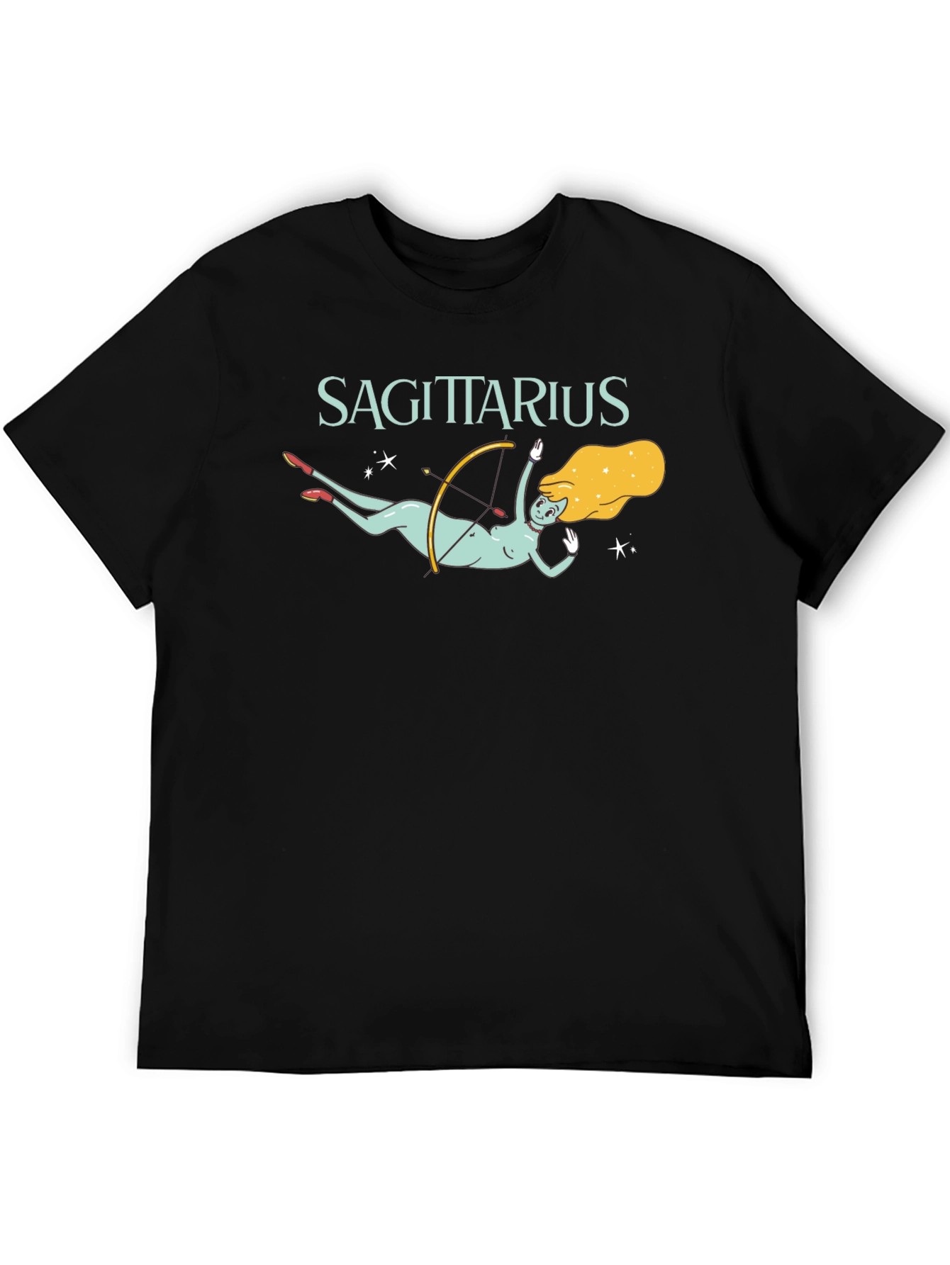 Sagittarius Zodiac Sign Graphic Tee - Black