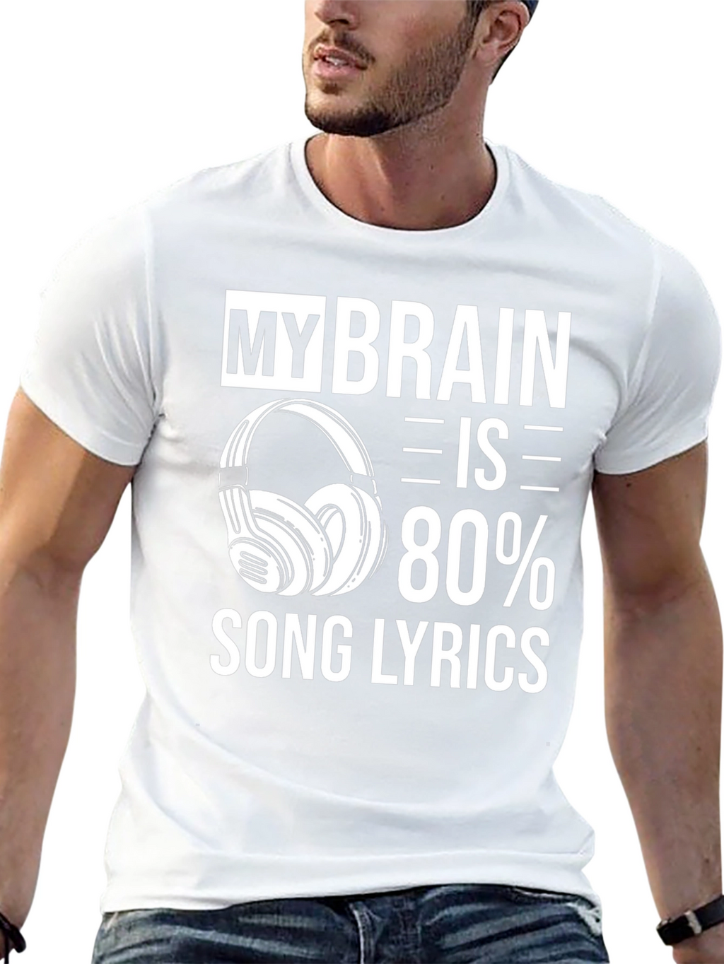 My Brain is 80% Song Lyrics Graphic Tee