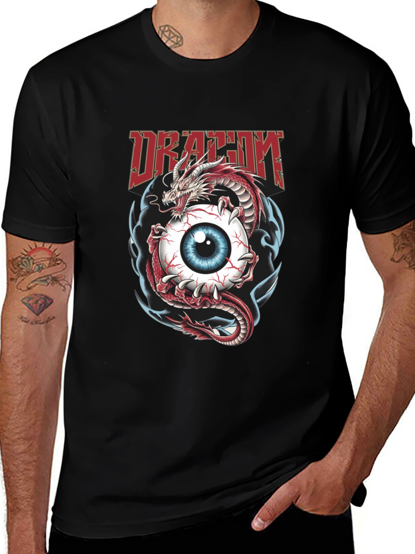 Dragon Eye Graphic Tee - Mens Black T-Shirt