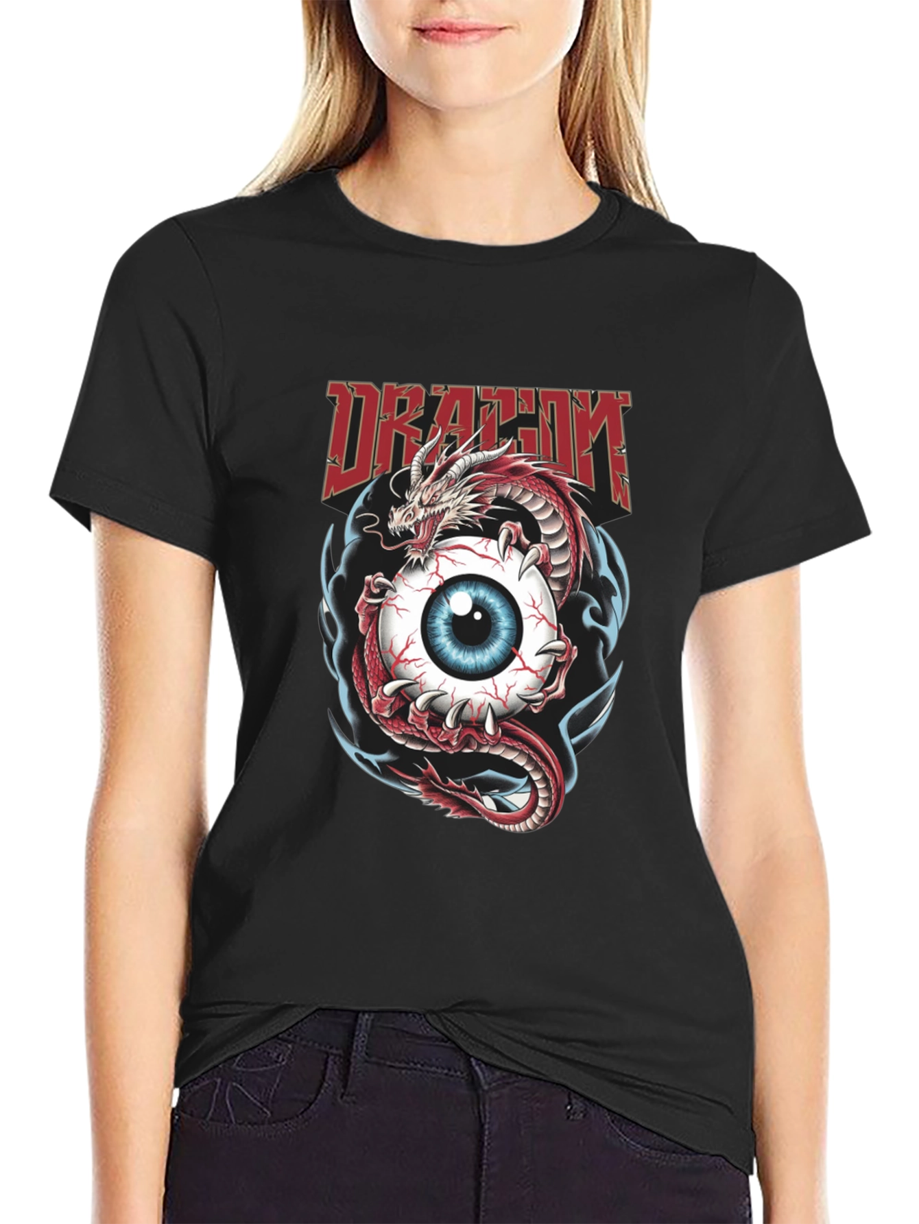 Dragon Eye Graphic Tee - Mens Black T-Shirt