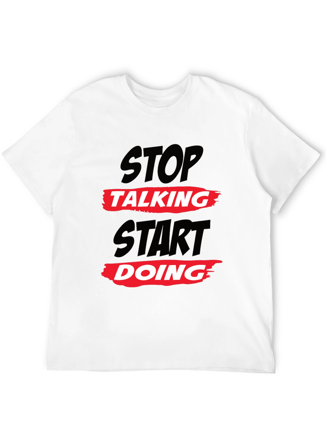 Stop Talking Start Doing Black Graphic Tee