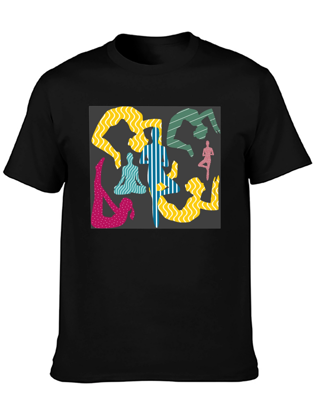 Yoga Pose Graphic Black Tee
