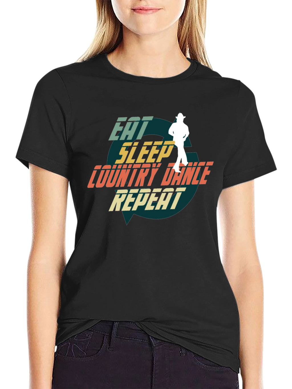 Eat Sleep Country Dance Repeat Graphic Tee