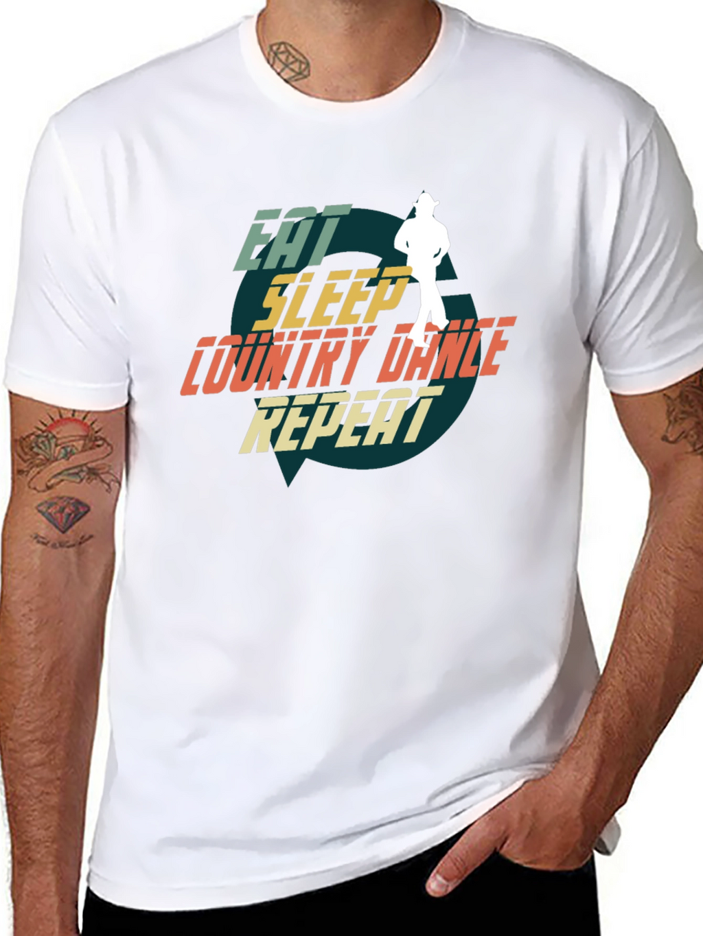 Eat Sleep Country Dance Repeat Graphic Tee