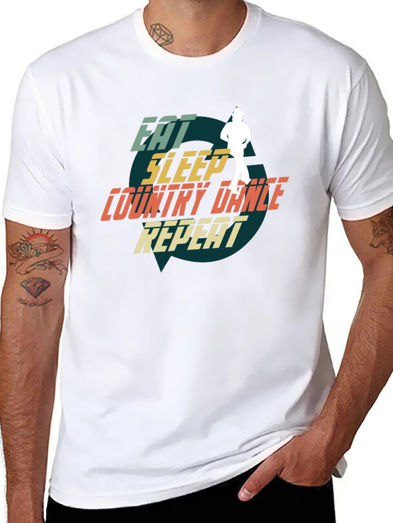 Eat Sleep Country Dance Repeat Graphic Tee