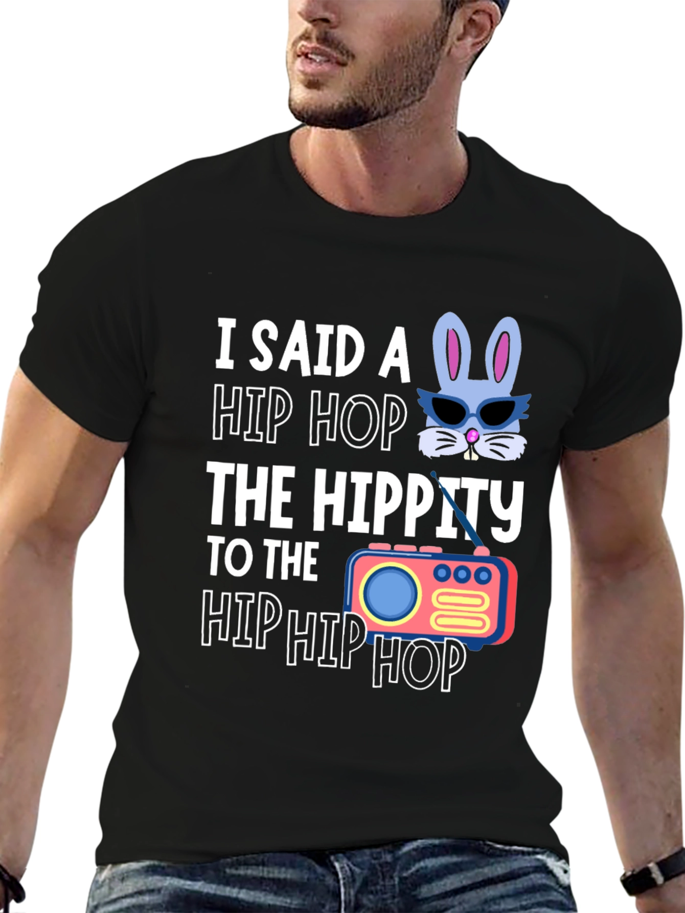 Hip Hop Easter Bunny Graphic T-Shirt