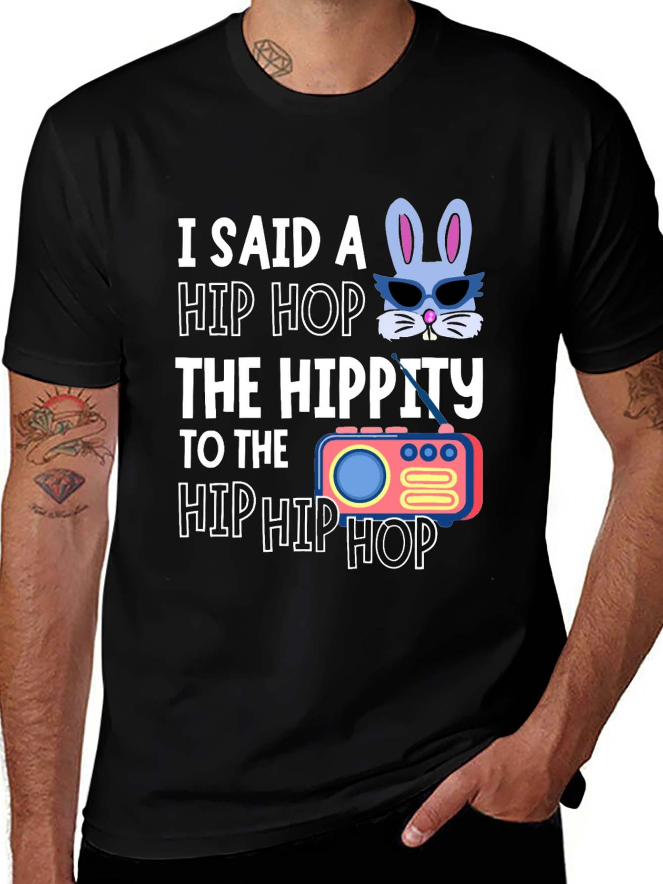 Hip Hop Easter Bunny Graphic T-Shirt