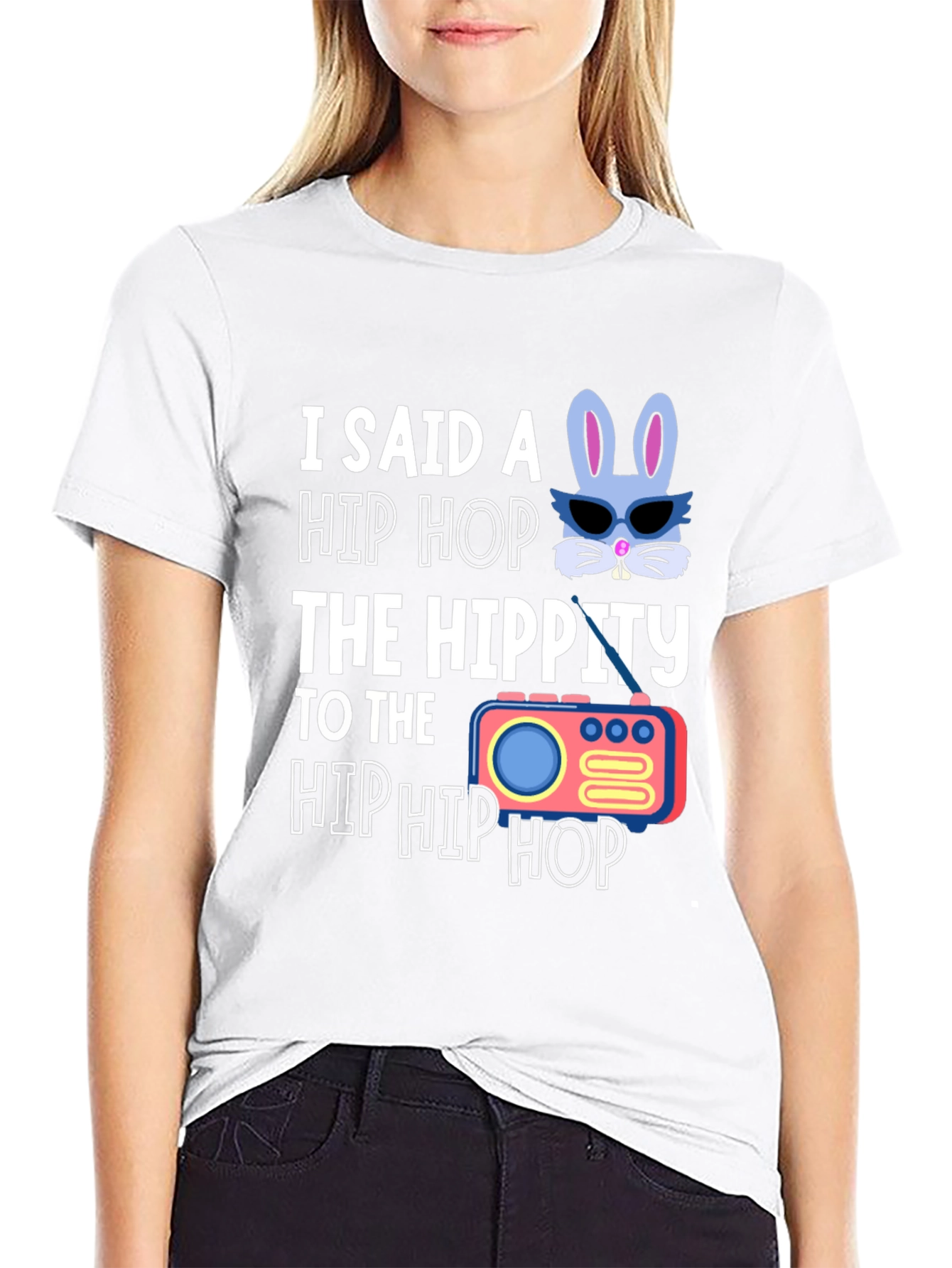 Hip Hop Easter Bunny Graphic T-Shirt