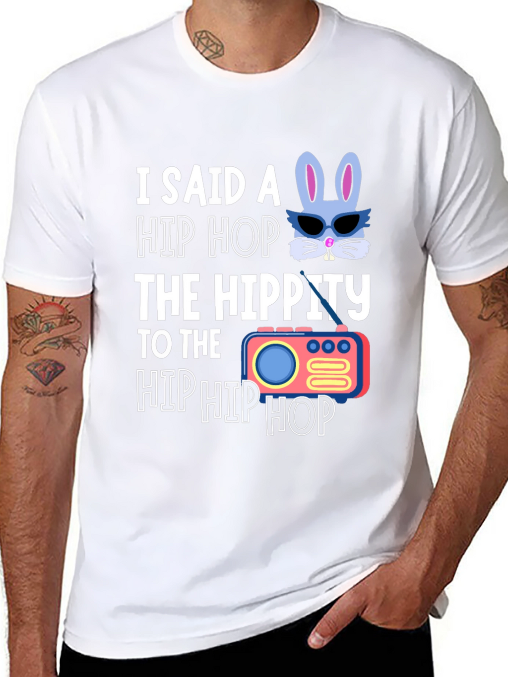 Hip Hop Easter Bunny Graphic T-Shirt