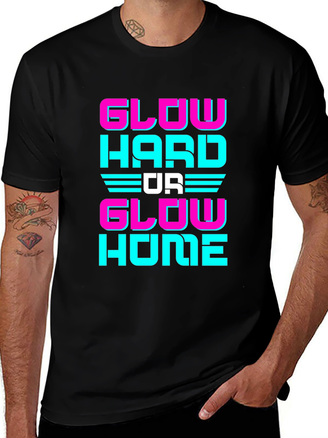 Glow Hard Or Glow Home Graphic Tee