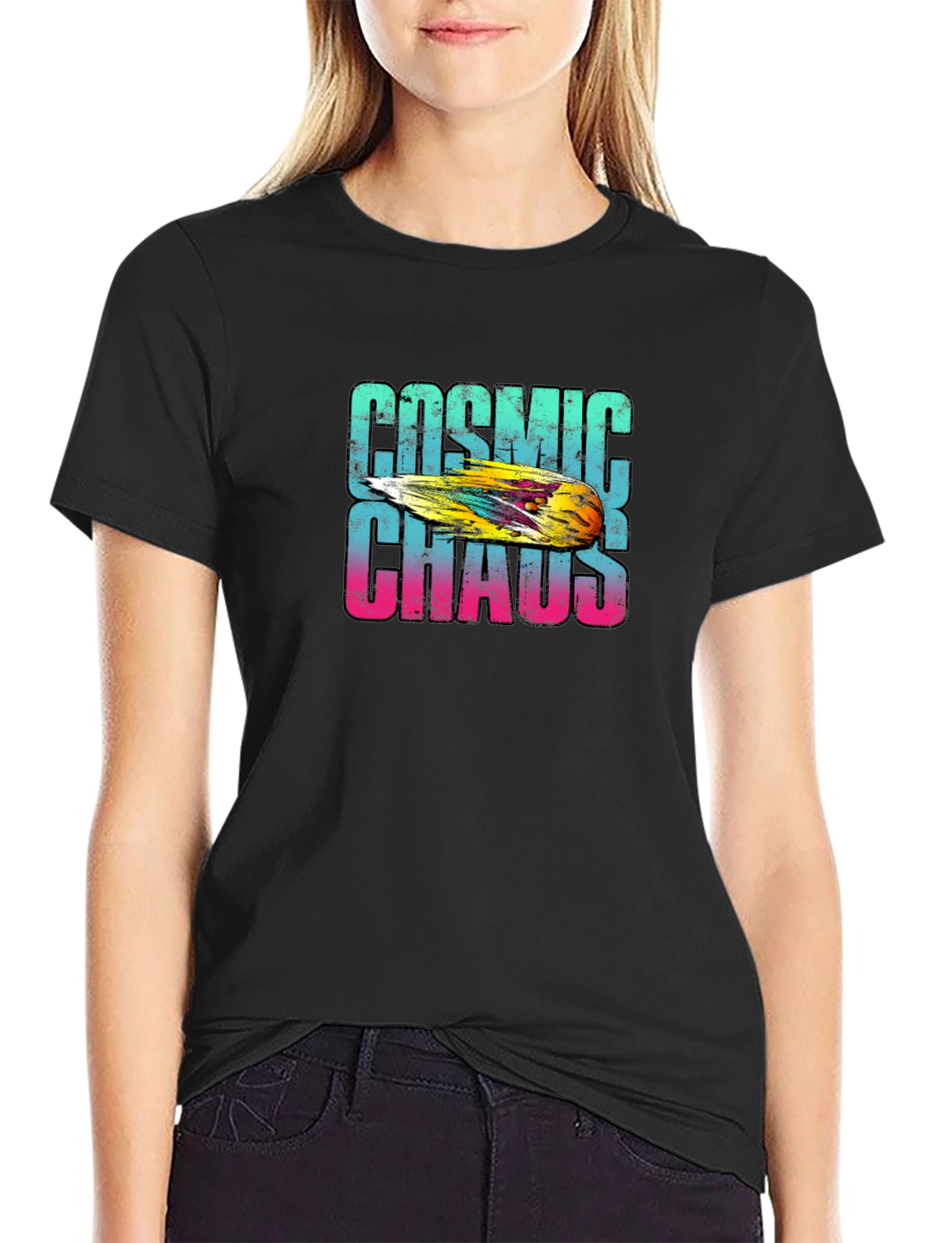Cosmic Chaos Graphic Tee - Mens Black T-Shirt