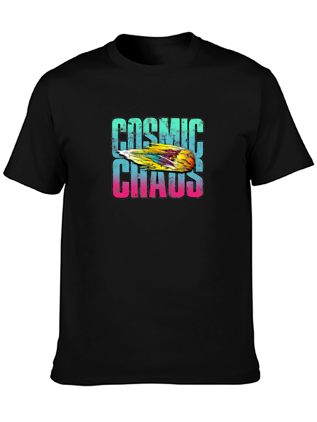Cosmic Chaos Graphic Tee - Mens Black T-Shirt
